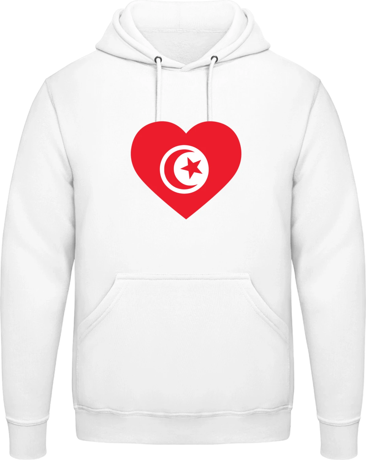 Tunisian Heart Flag - Arctic white AWDis man hoodie - Front