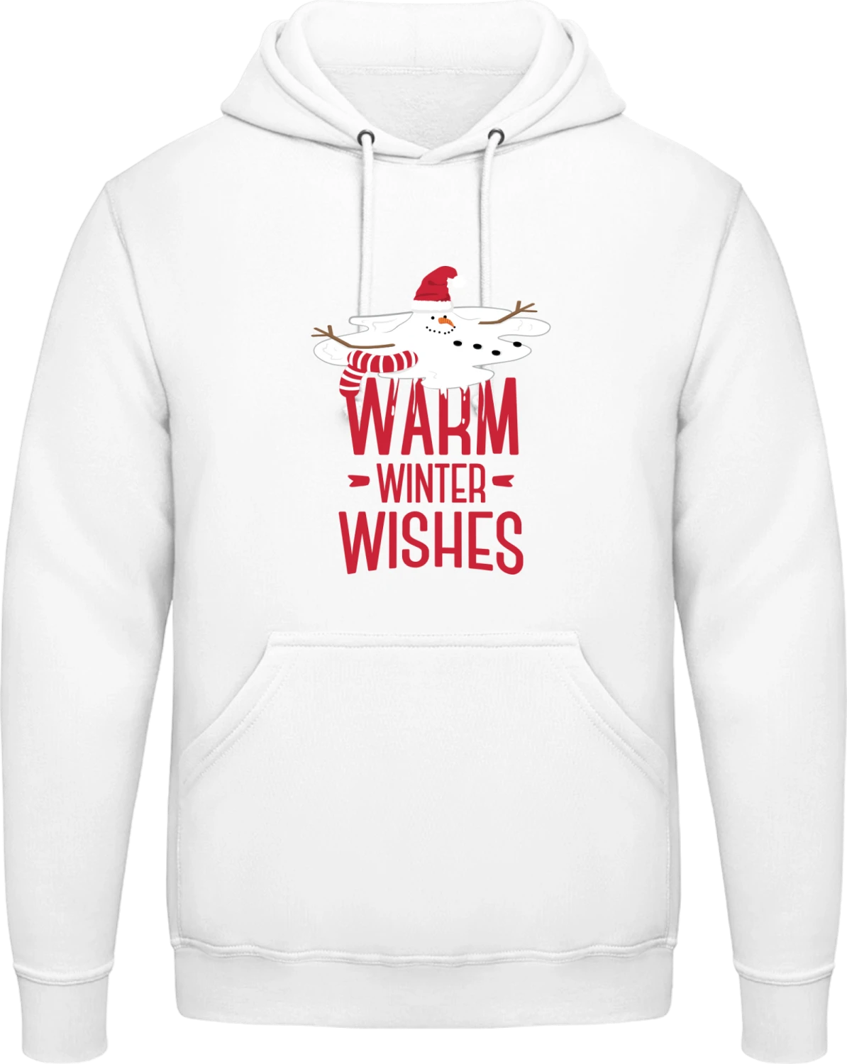 Warm Winter Wishes - Arctic white AWDis man hoodie - Front