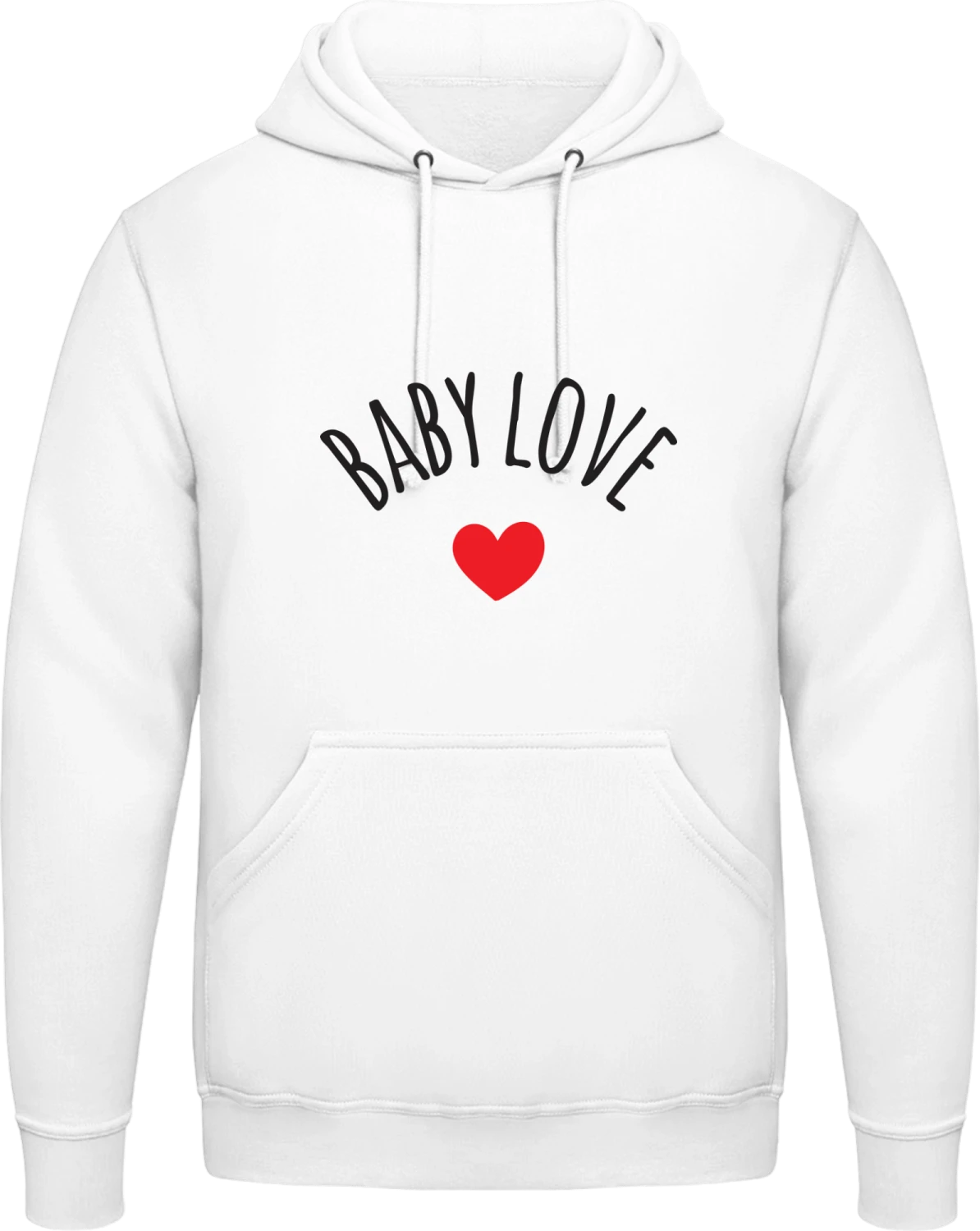 Baby Love Heart - Arctic white AWDis man hoodie - Front