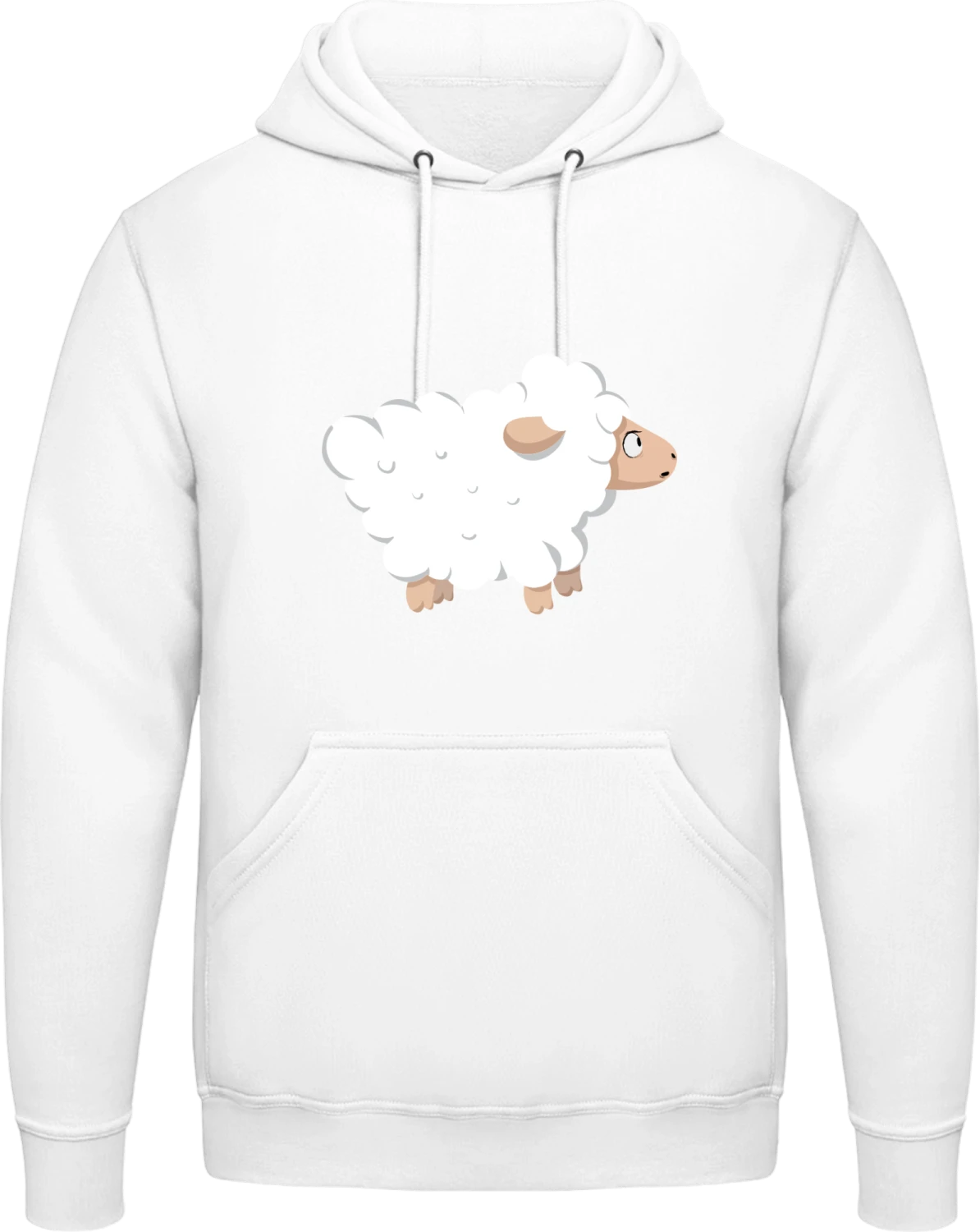 Scared Sheep - Arctic white AWDis man hoodie - Front