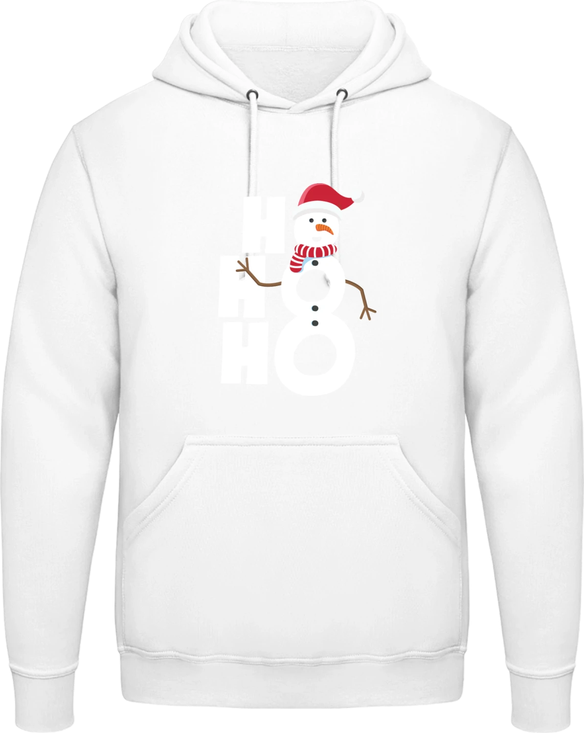 Ho Ho Ho Snowman - Arctic white AWDis man hoodie - Front