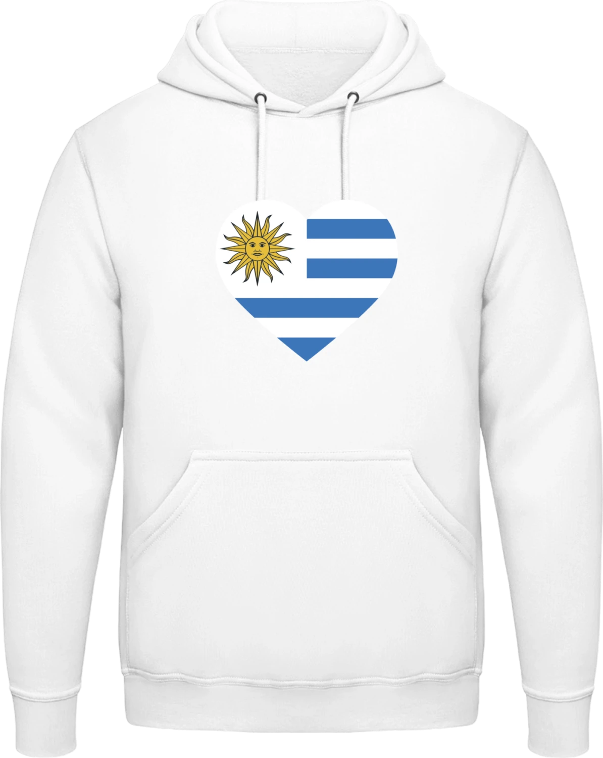 Uruguay Heart Flag - Arctic white AWDis man hoodie - Front