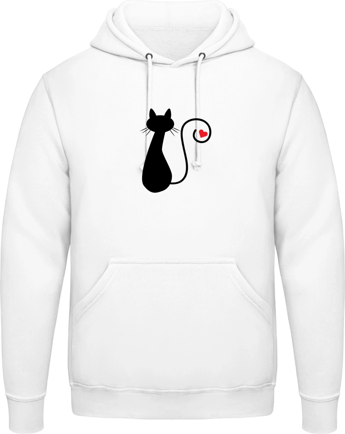 Black Cat With Love - Arctic white AWDis man hoodie - Front