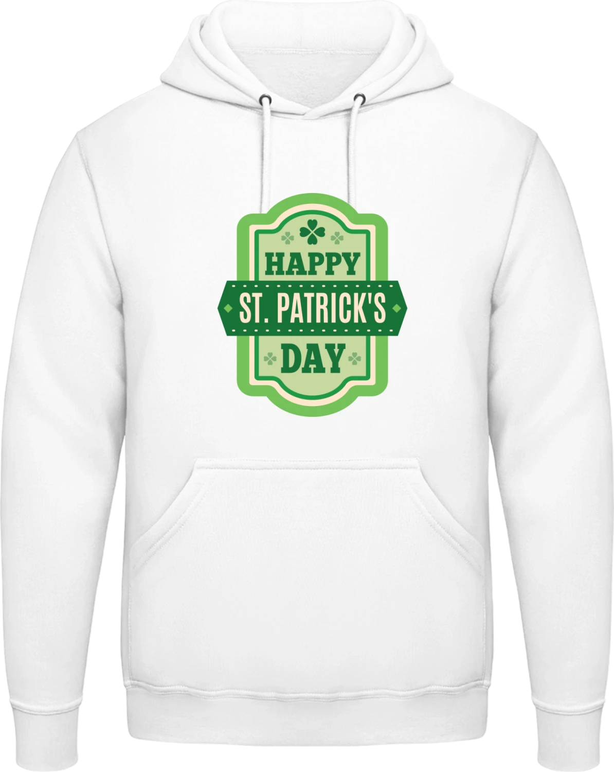 Happy St. Patrick's Day - Arctic white AWDis man hoodie - Front