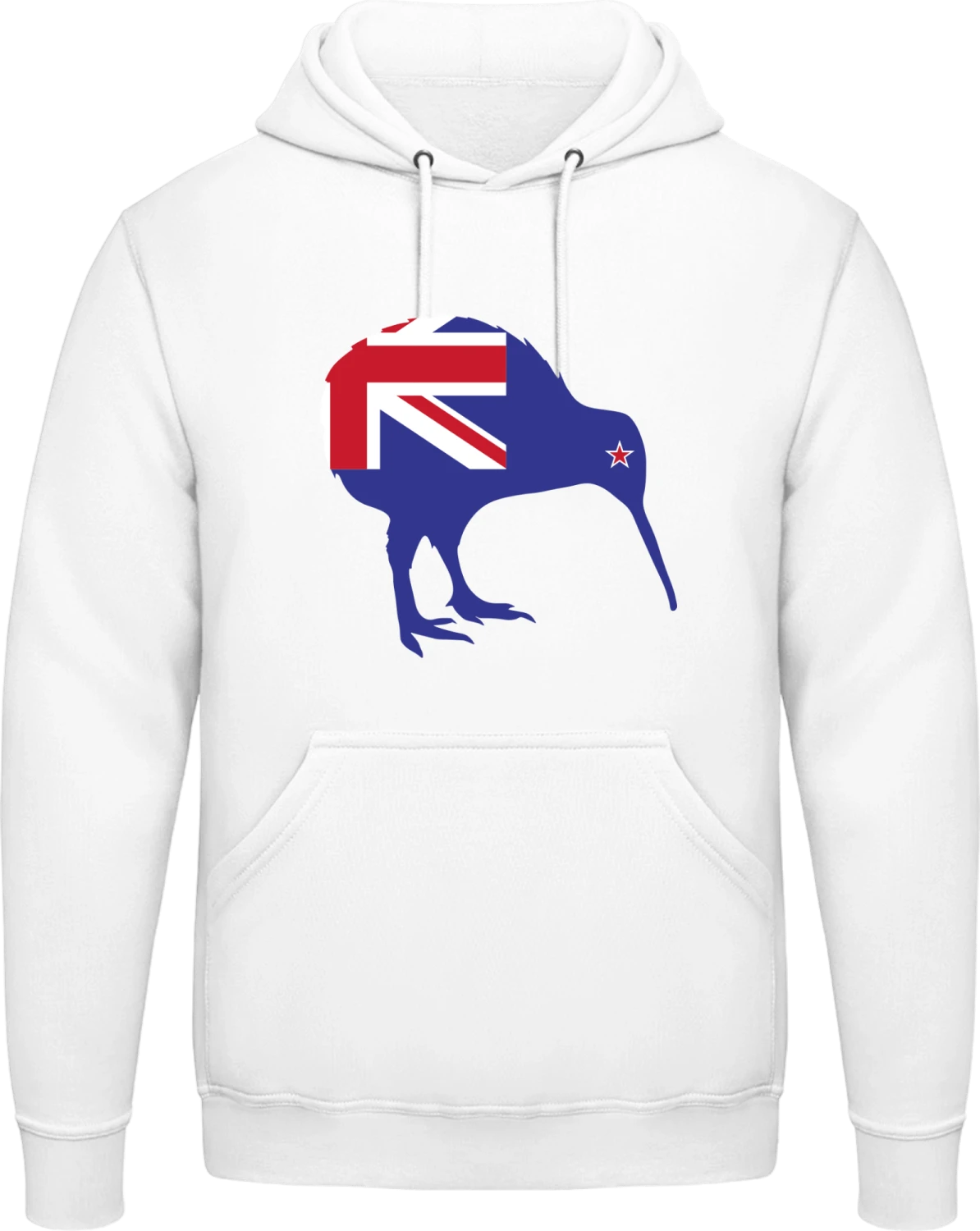 Kiwi New Zealand Flag - Arctic white AWDis man hoodie - Front