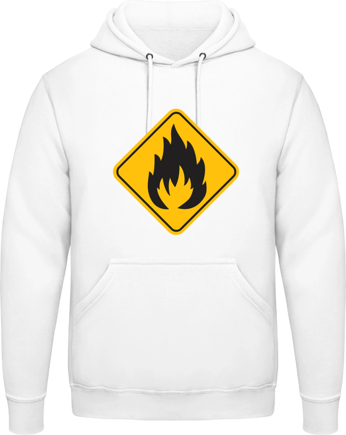 Fire Warning Sign - Arctic white AWDis man hoodie - Front