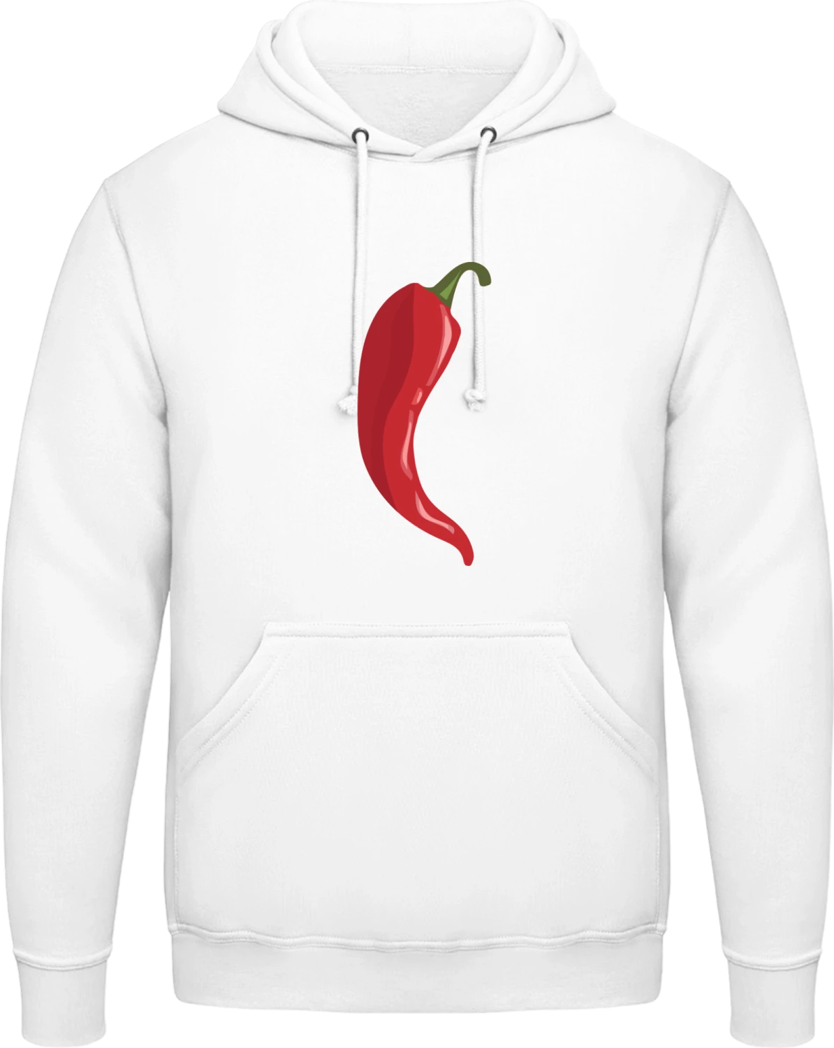 Chili Illustration - Arctic white AWDis man hoodie - Front