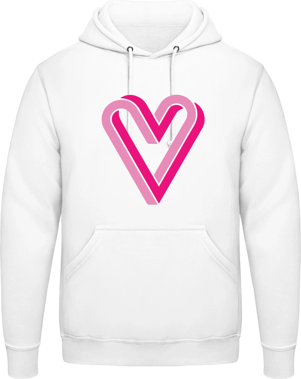 Heart Illusion - Arctic white AWDis man hoodie - Front