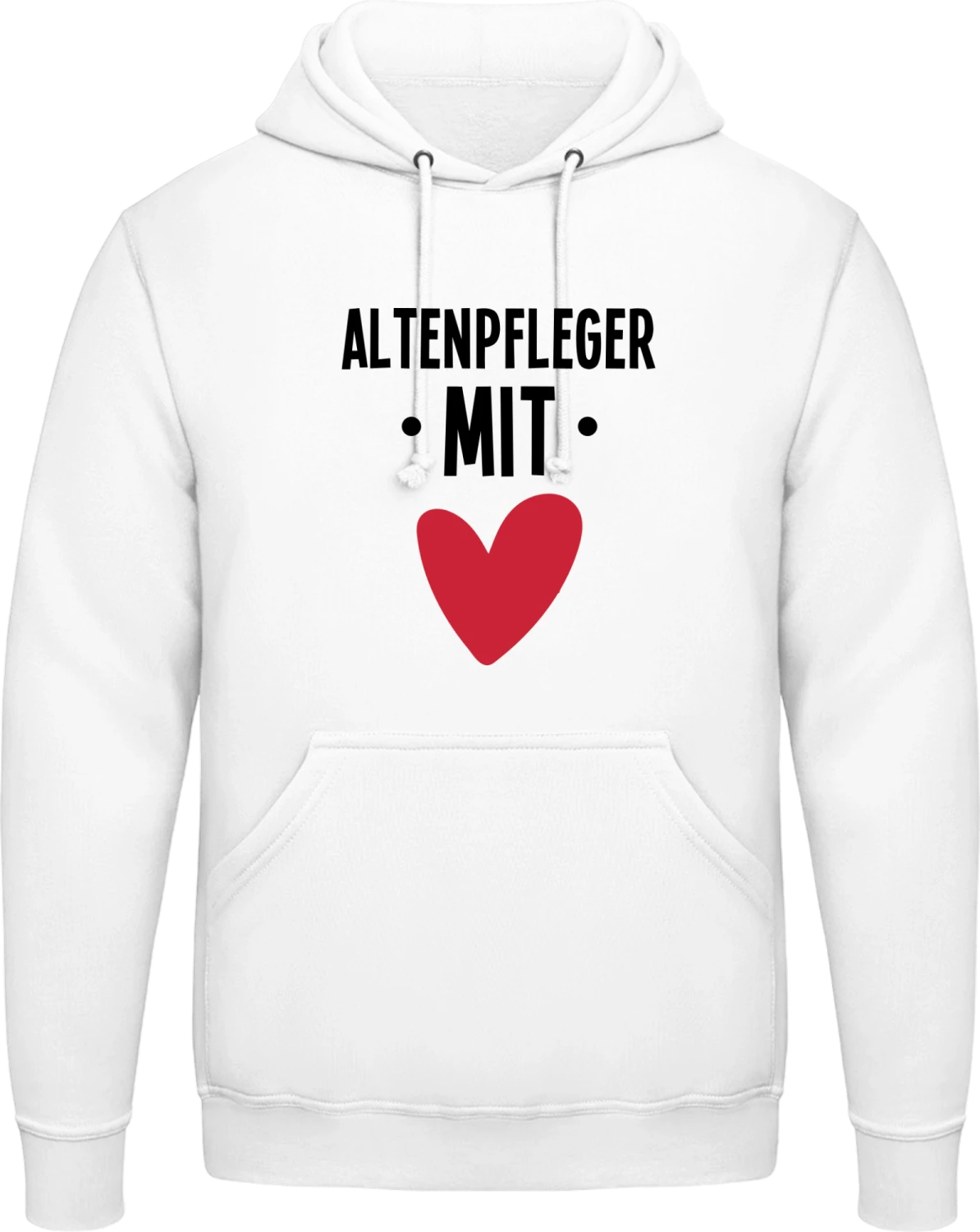 Altenpfleger mit Herz - Arctic white AWDis man hoodie - Front