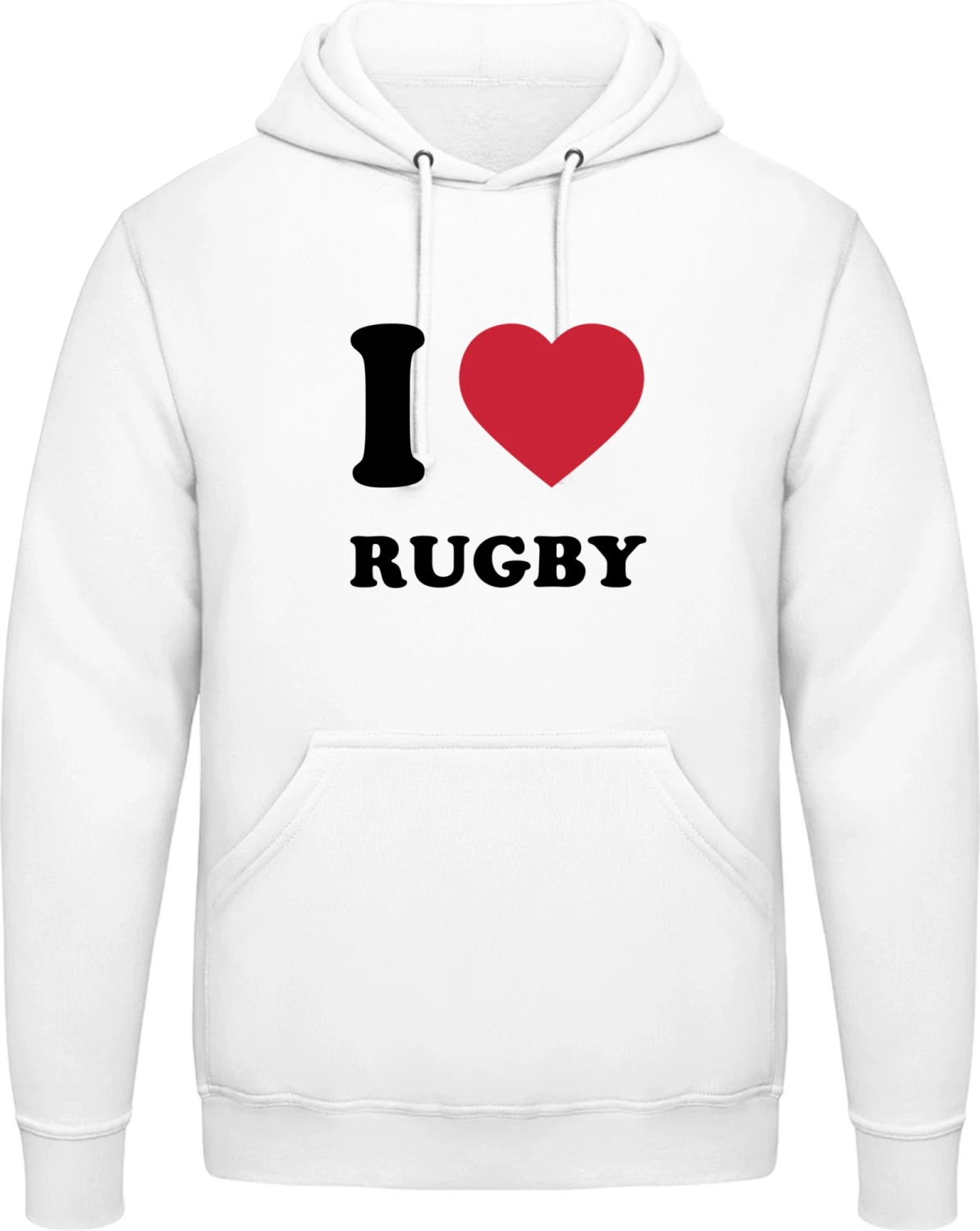 I Heart Rugby - Arctic white AWDis man hoodie - Front