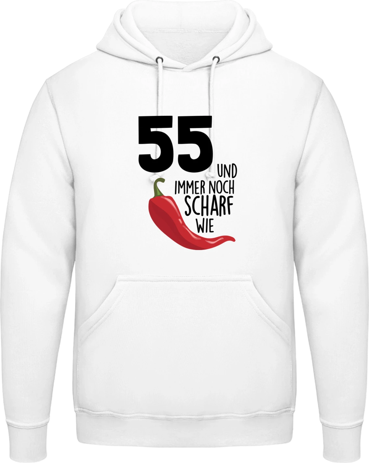 55 Jahre und immer noch scharf wie Chili - Arctic white AWDis man hoodie - Front