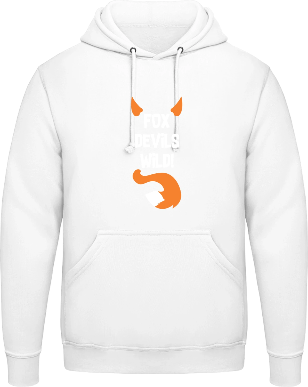 Fox Devils Wild - Arctic white AWDis man hoodie - Front