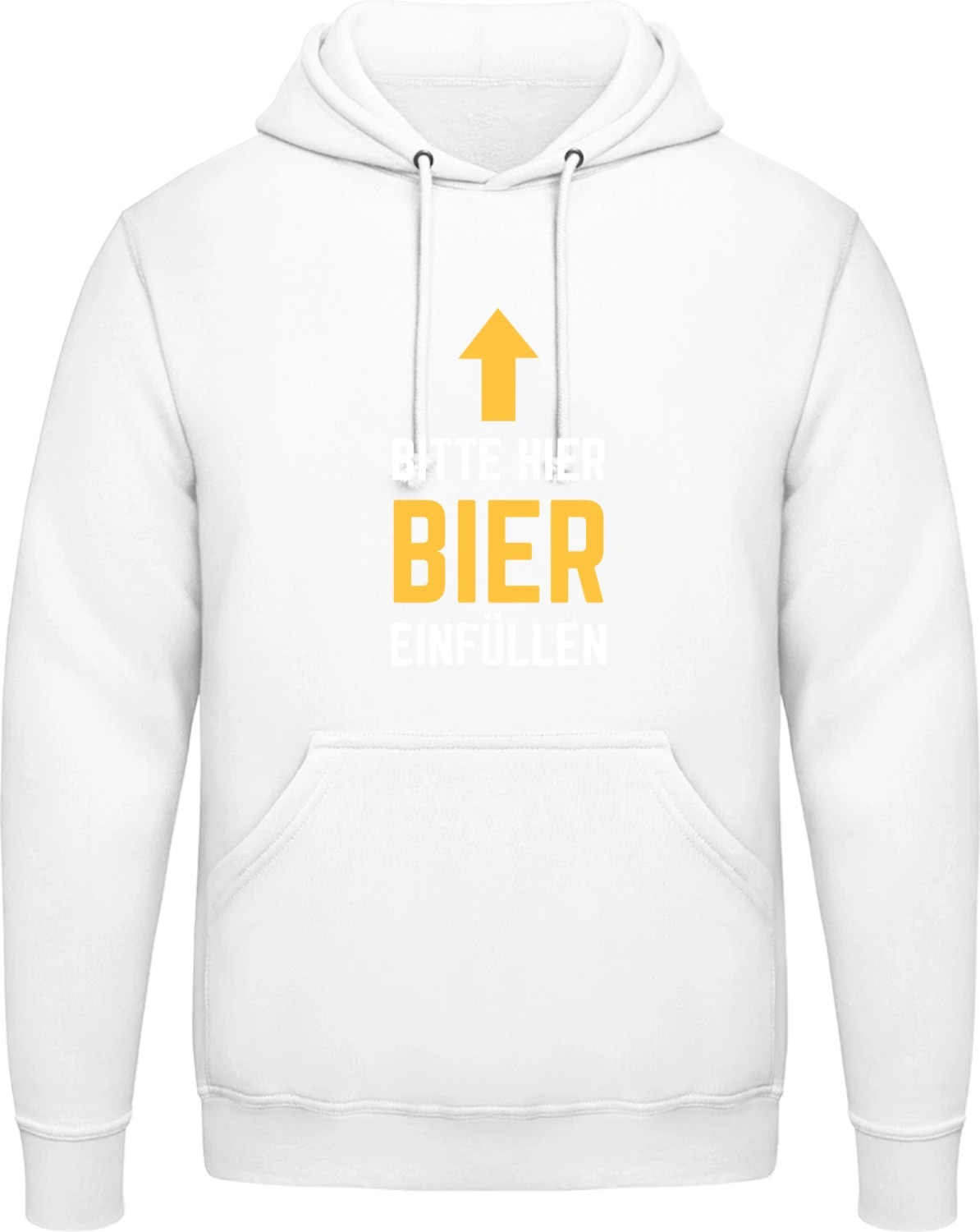 Bitte hier Bier einfüllen - Arctic white AWDis man hoodie - Front