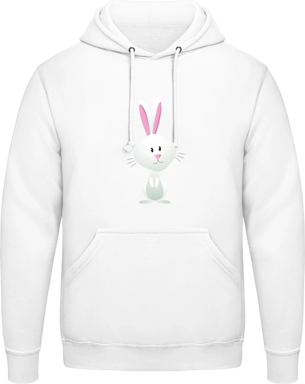 Happy Rabbit - Arctic white AWDis man hoodie - Front