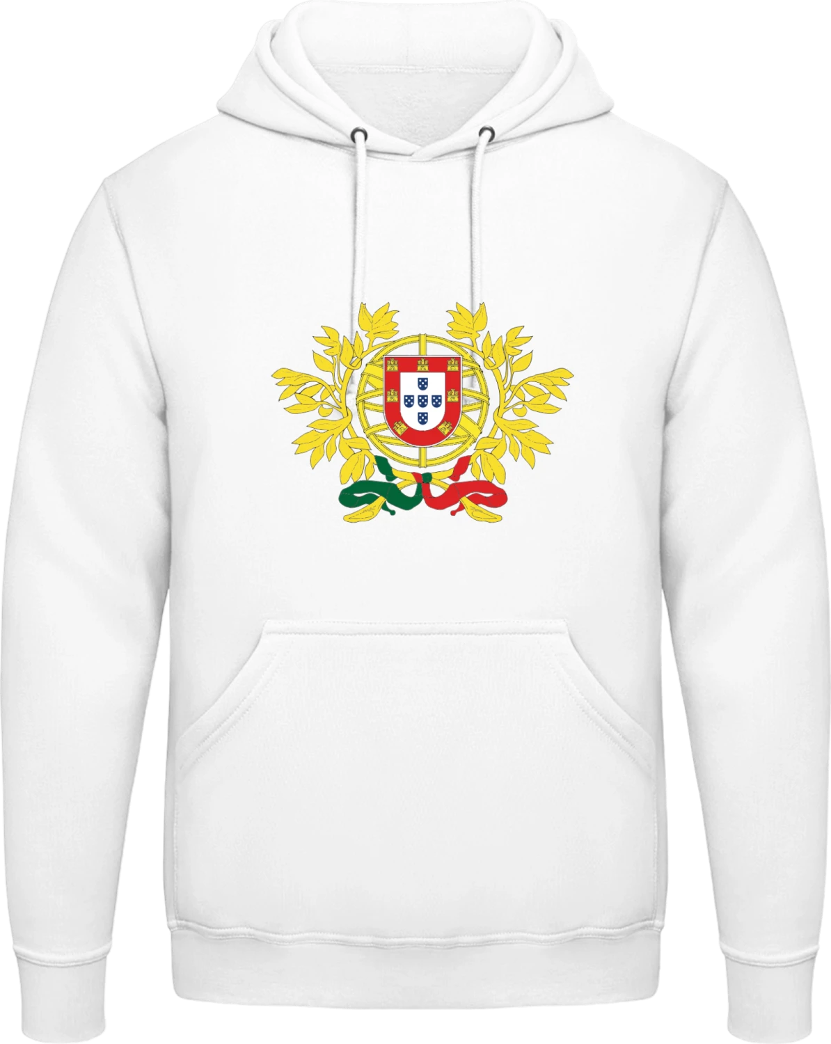 Portugal Coat of Arms - Arctic white AWDis man hoodie - Front