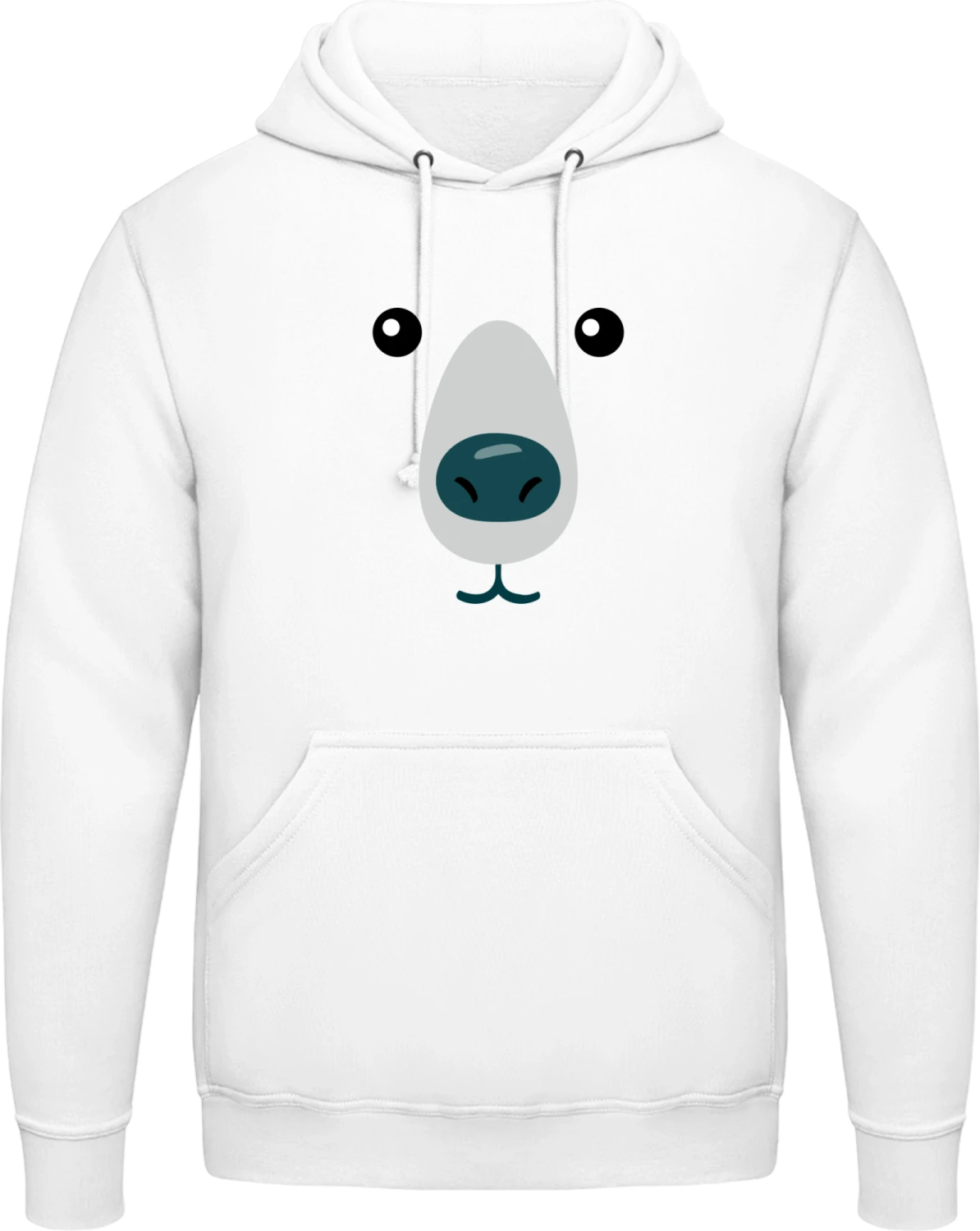 Ice Bear Face - Arctic white AWDis man hoodie - Front