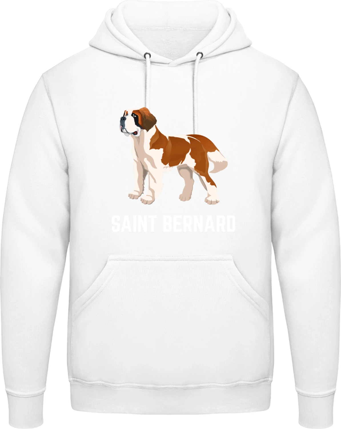 Saint Bernard Illustration - Arctic white AWDis man hoodie - Front