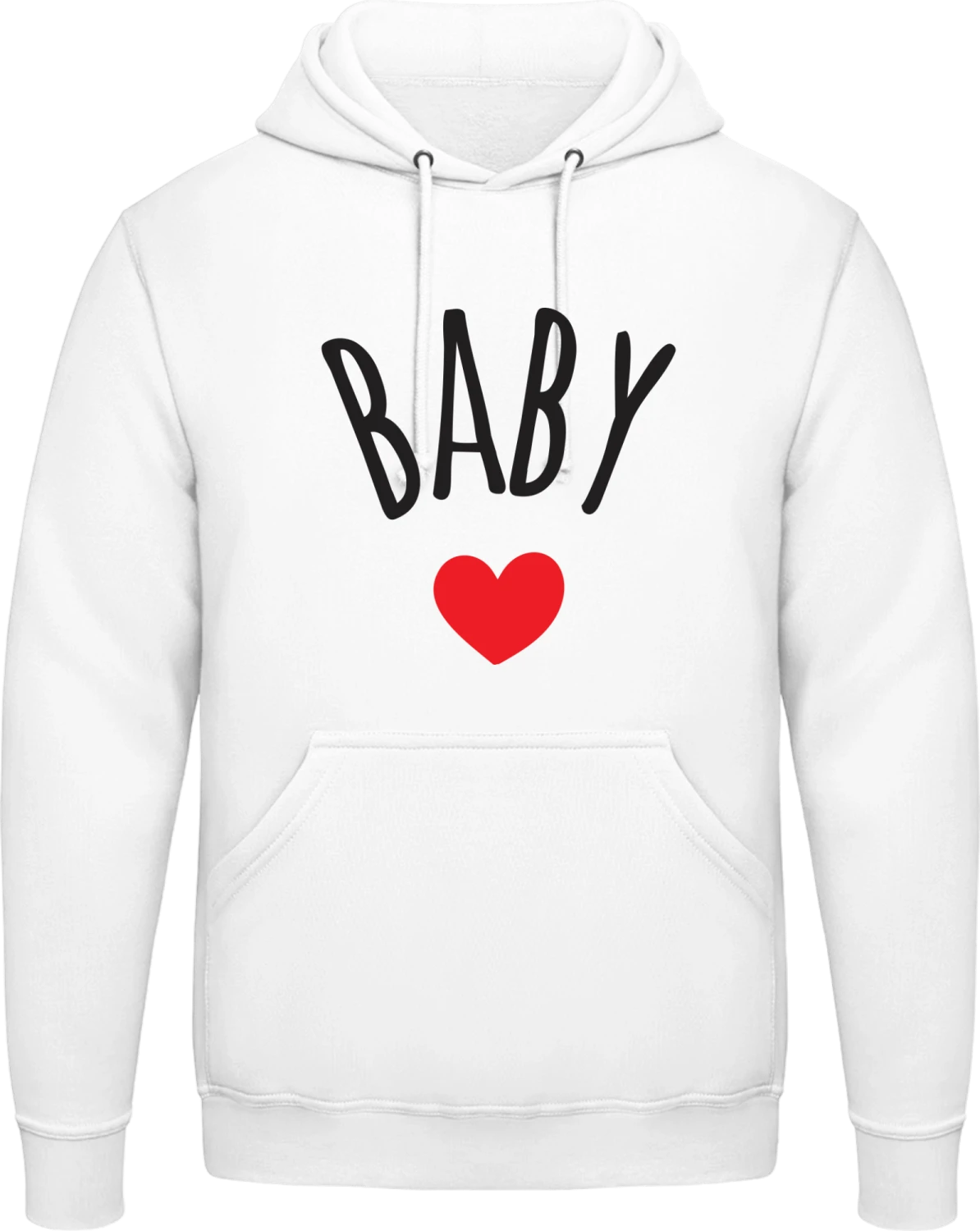 Baby - Arctic white AWDis man hoodie - Front