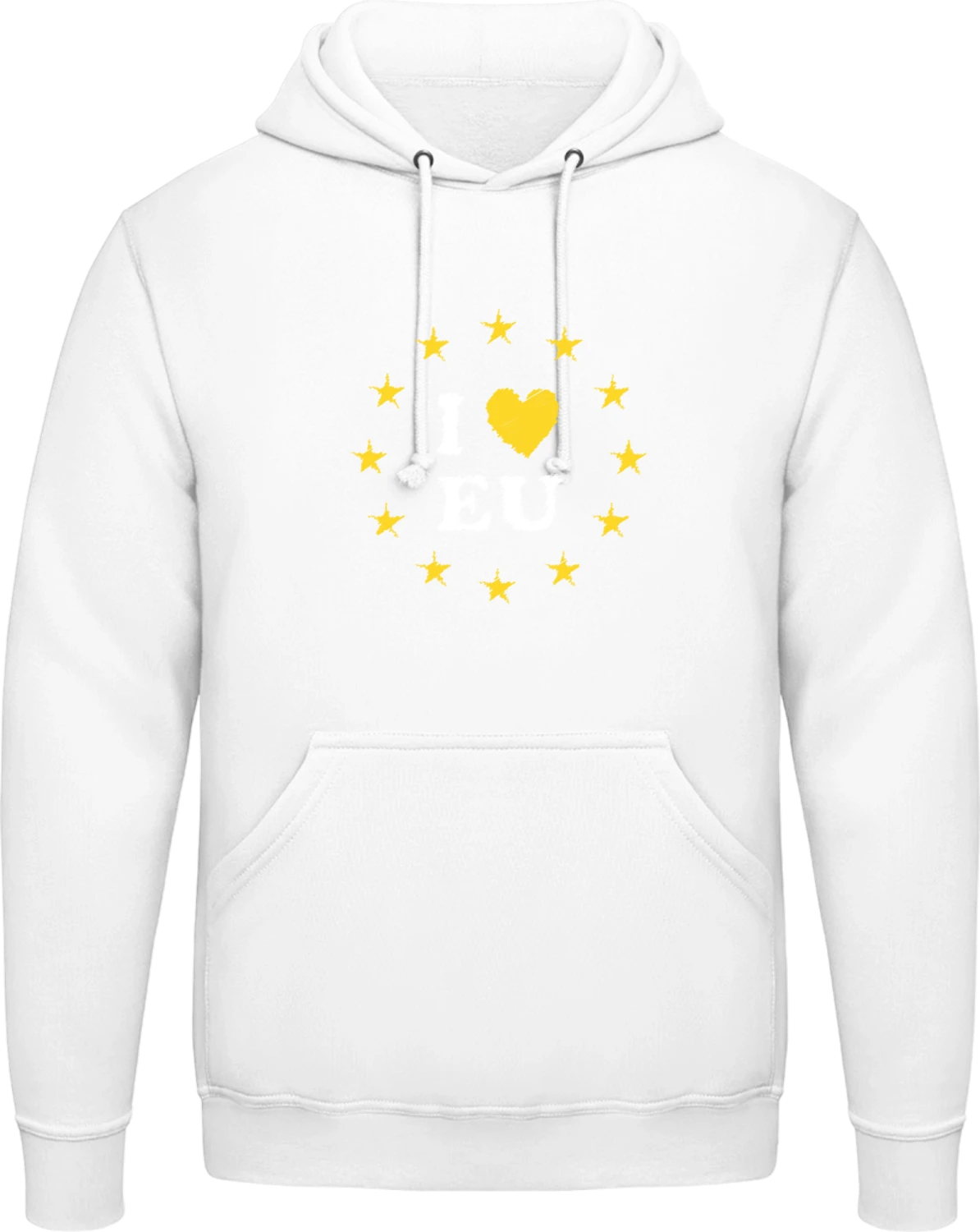 I Love EU Scribble - Arctic white AWDis man hoodie - Front