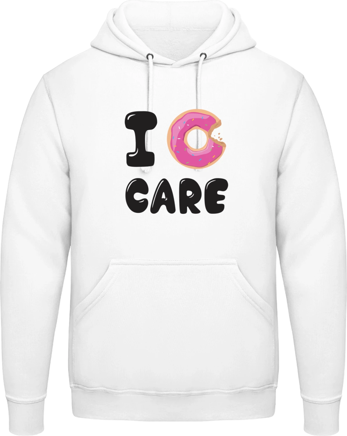 I Donut Care - Arctic white AWDis man hoodie - Front