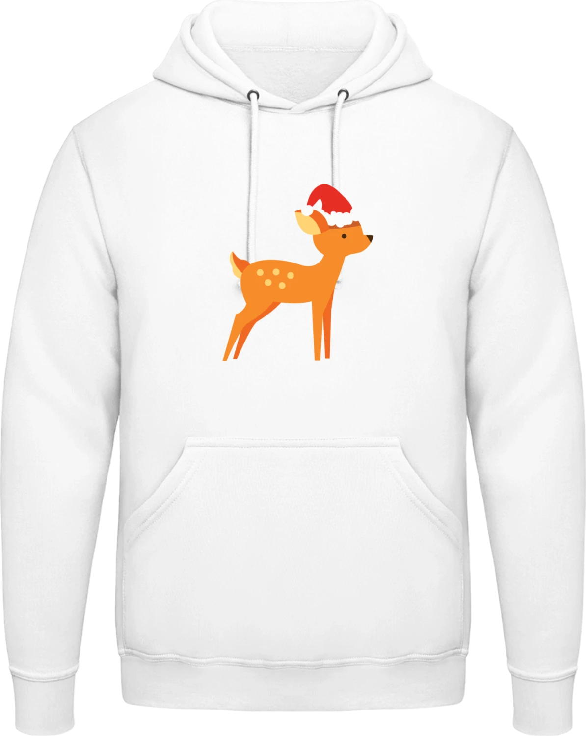 Little Deer With Christmas Hat - Arctic white AWDis man hoodie - Front