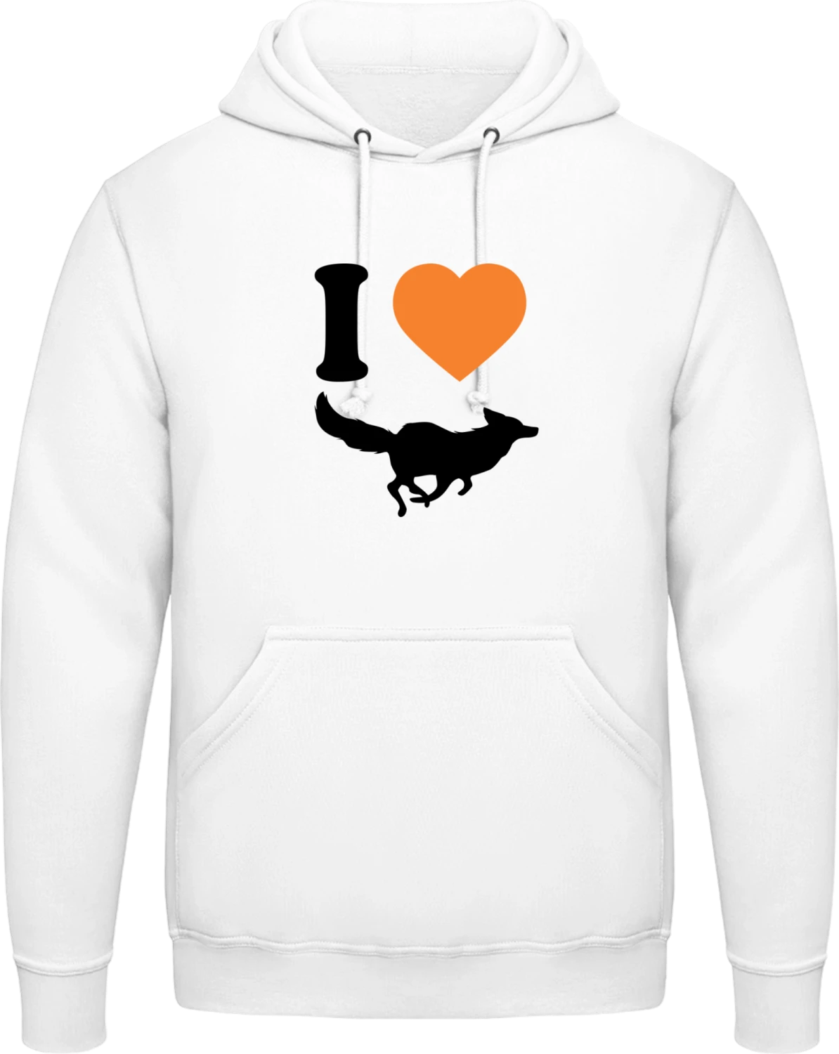 I Love Fox - Arctic white AWDis man hoodie - Front