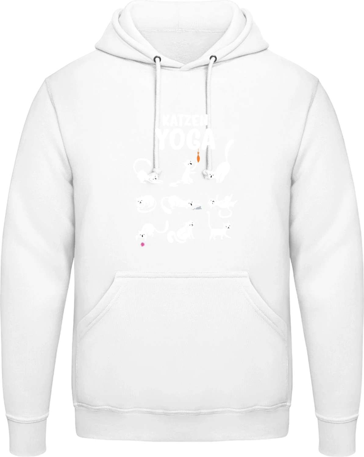 Katzen Yoga - Arctic white AWDis man hoodie - Front