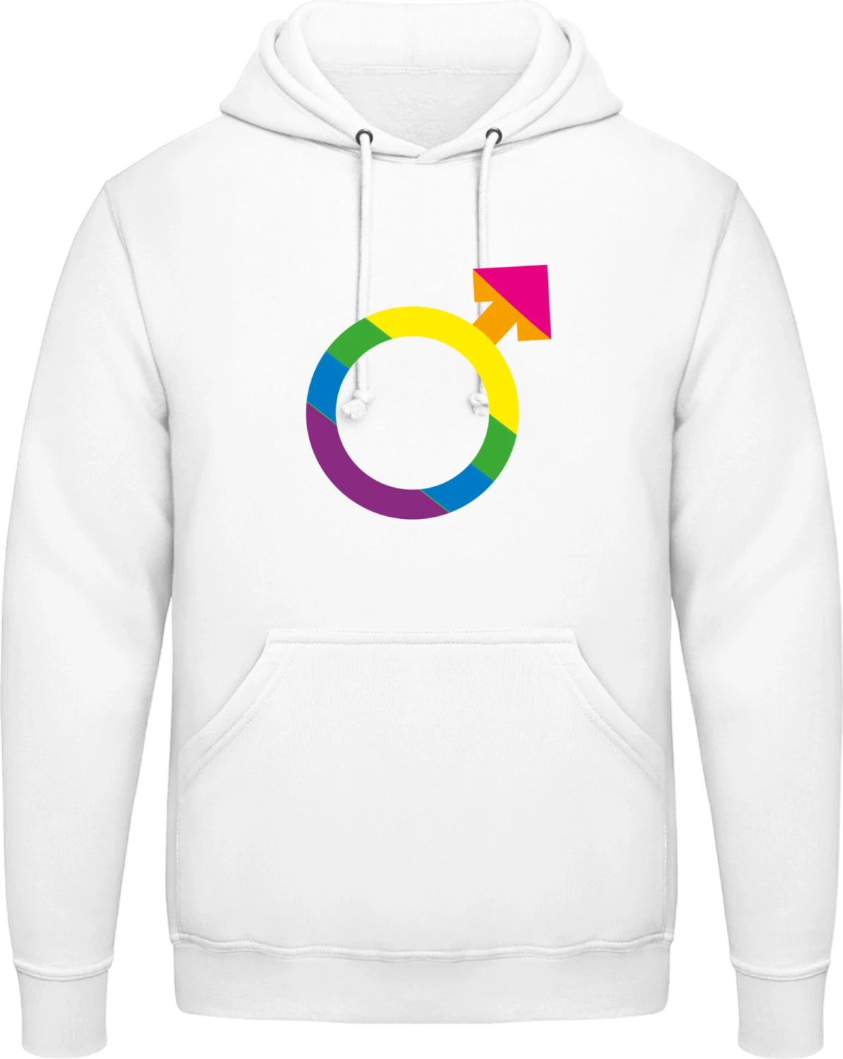 Man Symbol Rainbow - Arctic white AWDis man hoodie - Front