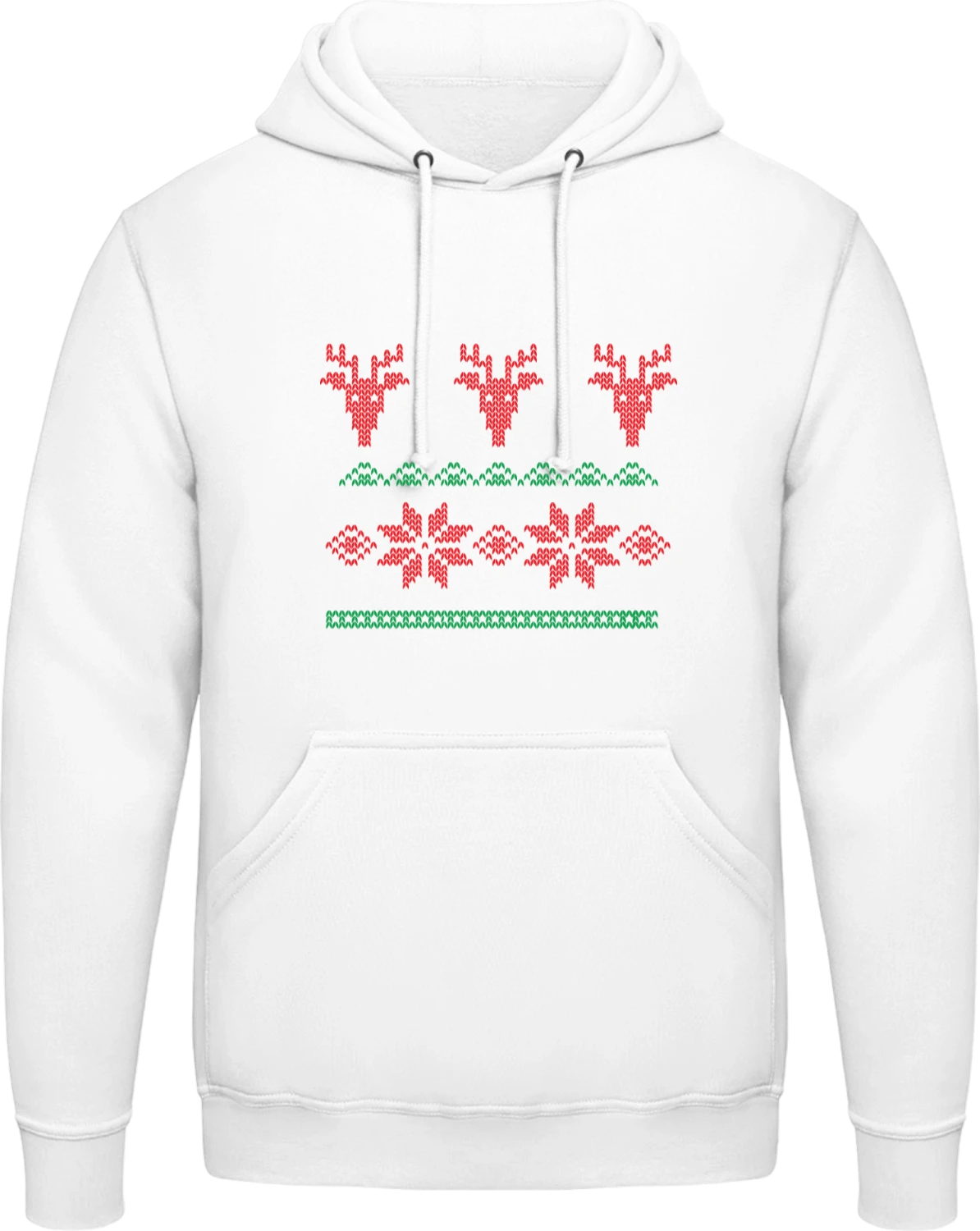 Reindeer Winter Pattern - Arctic white AWDis man hoodie - Front