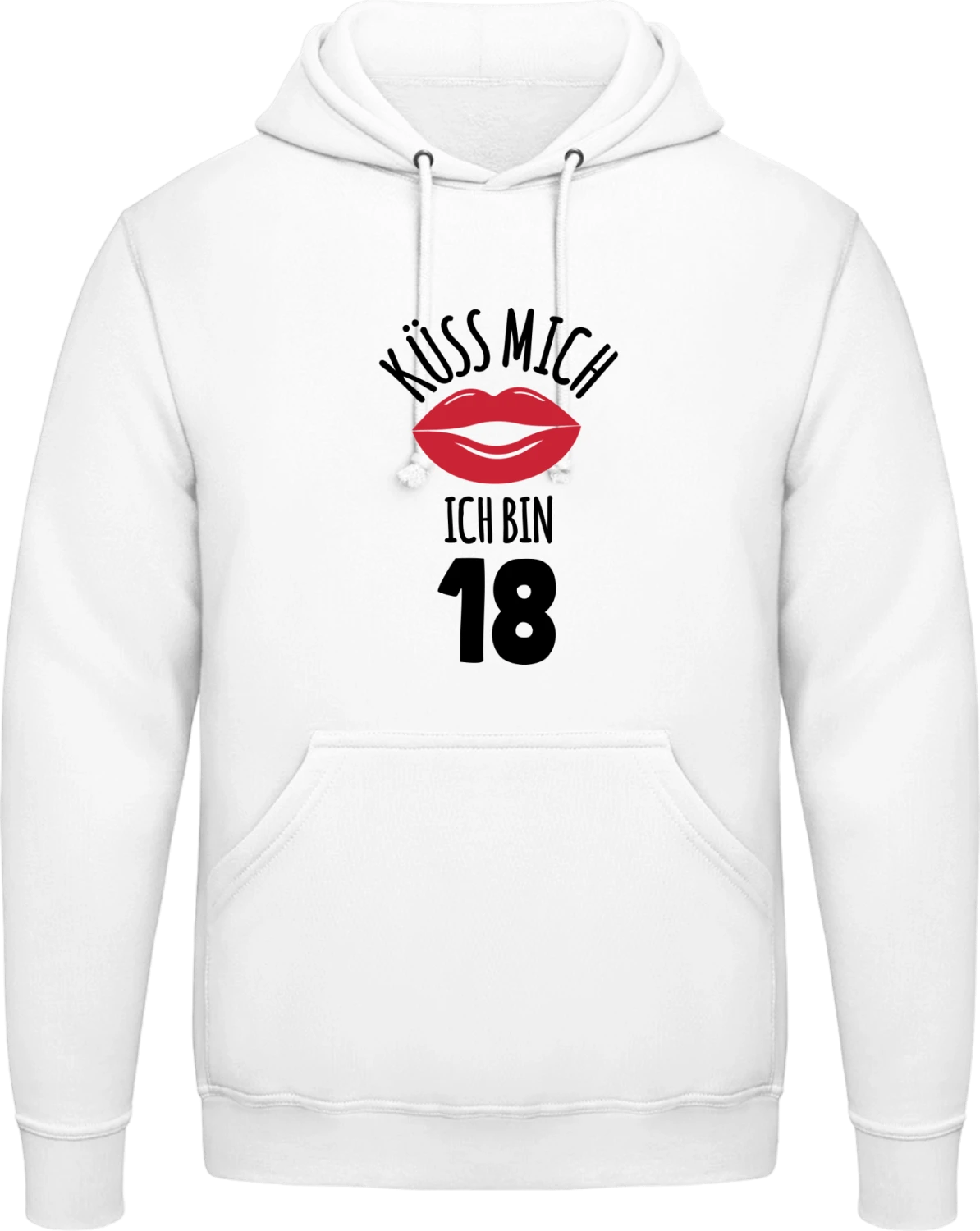 Küss mich ich bin 18 - Arctic white AWDis man hoodie - Front