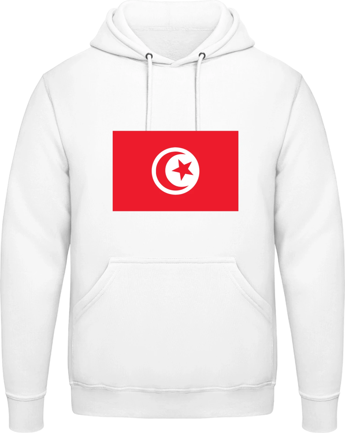 Tunisian Flag - Arctic white AWDis man hoodie - Front