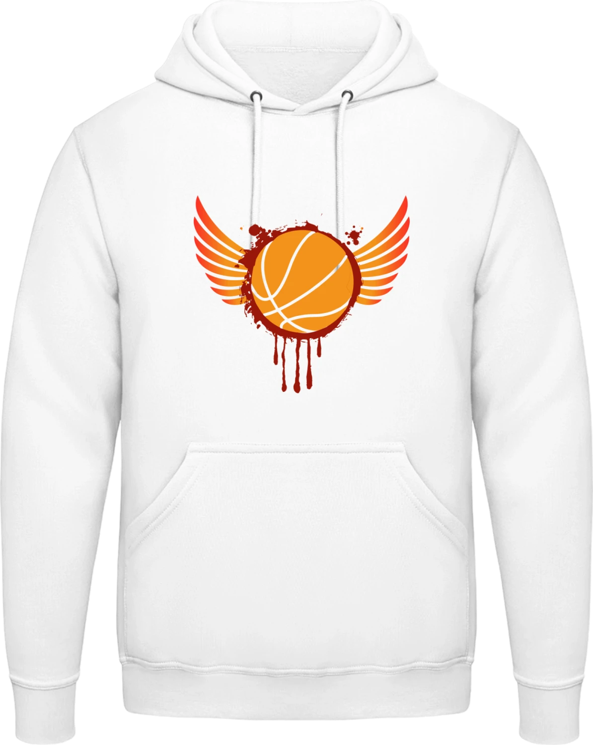 Basketball Splash Wings - Arctic white AWDis man hoodie - Front