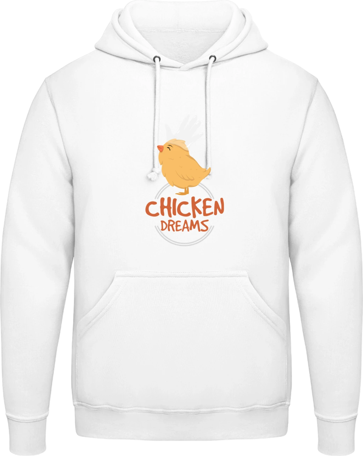 Chicken Dreams - Arctic white AWDis man hoodie - Front