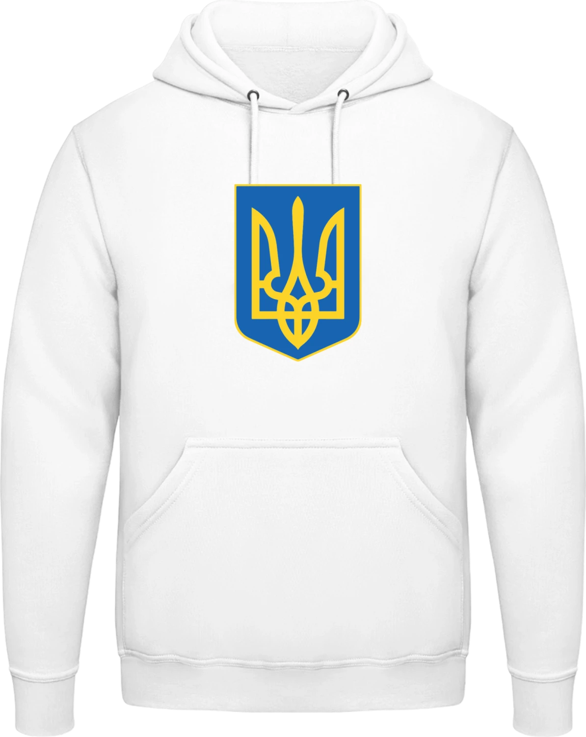 Ukraine Coat of Arms - Arctic white AWDis man hoodie - Front