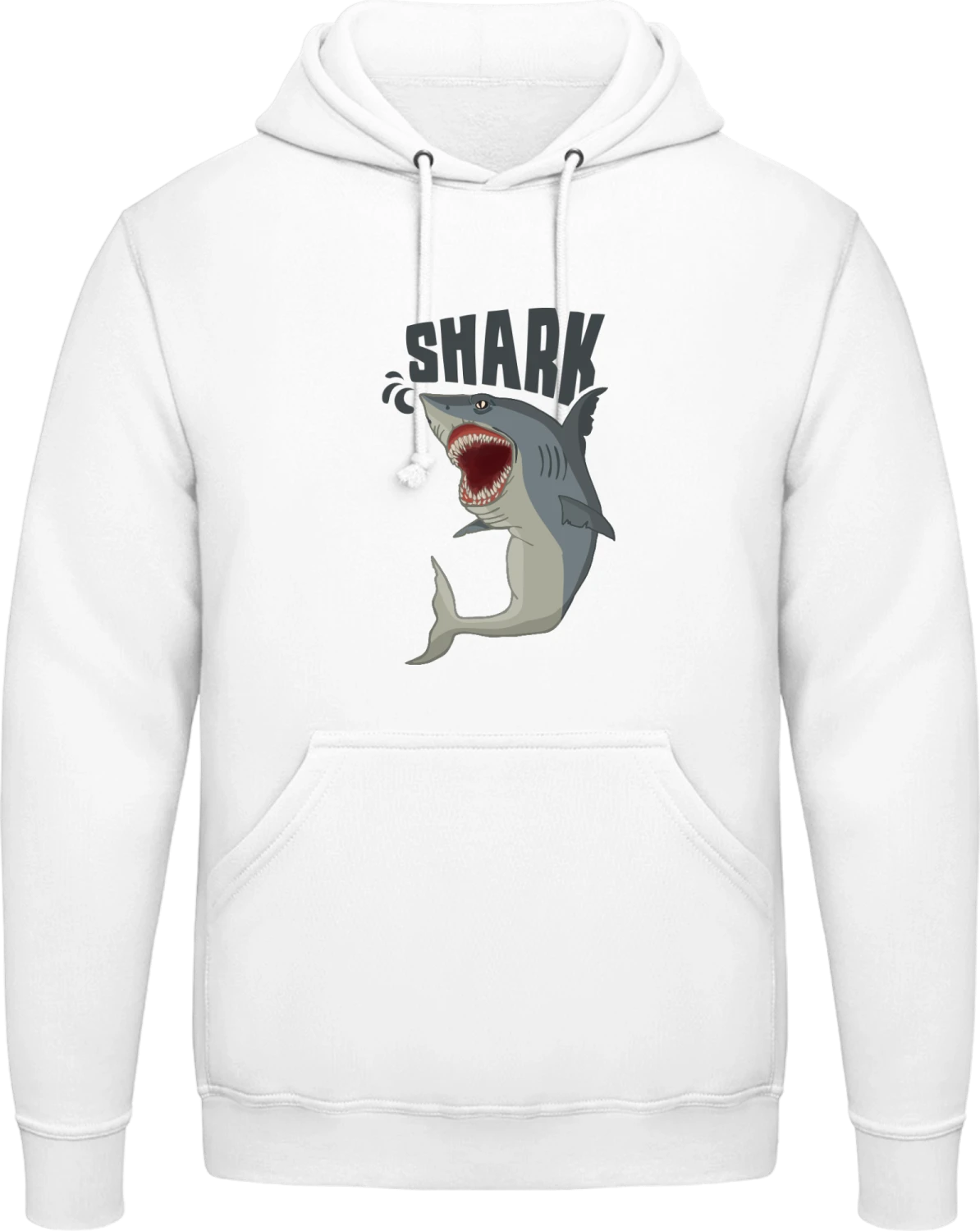 Shark Comic - Arctic white AWDis man hoodie - Front