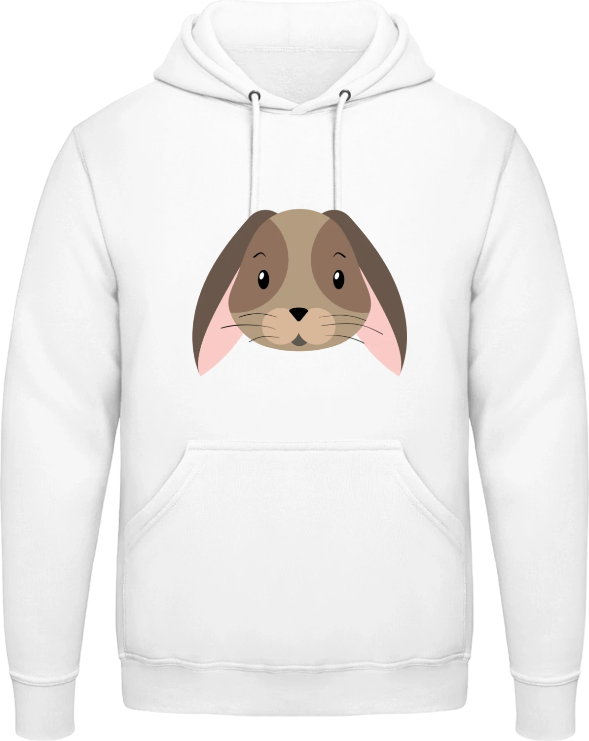 Comic Bunny Face - Arctic white AWDis man hoodie - Front