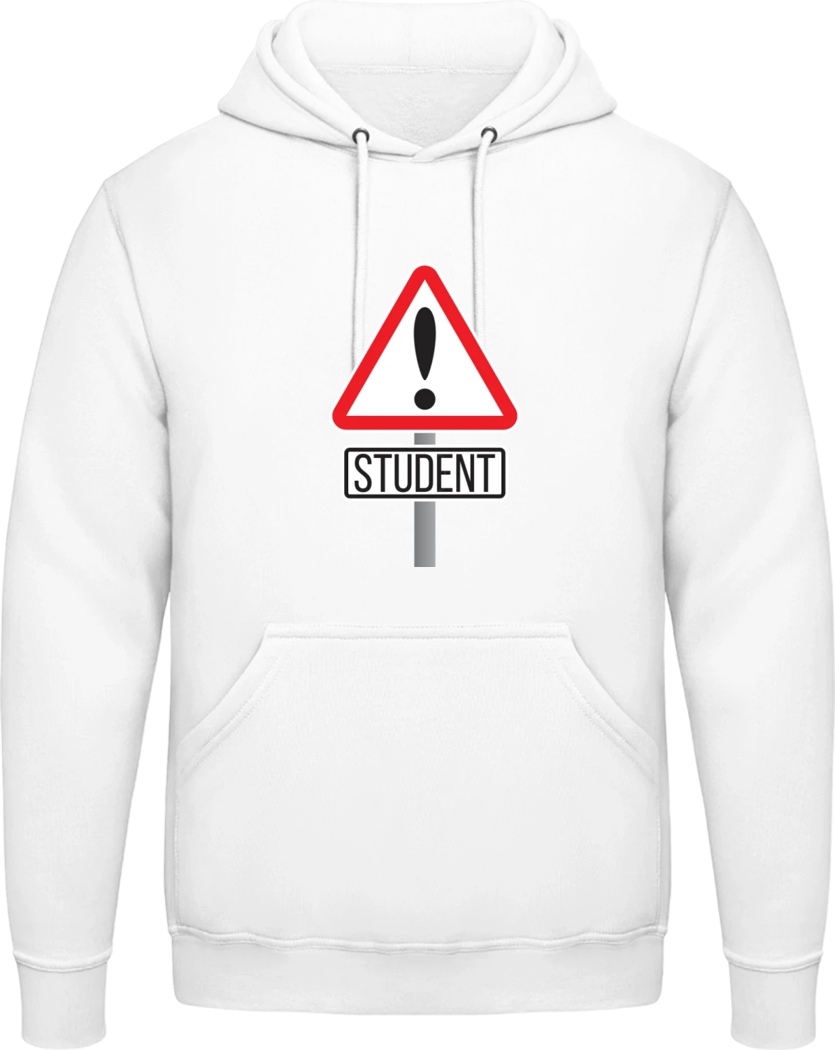 Danger! Student - Arctic white AWDis man hoodie - Front