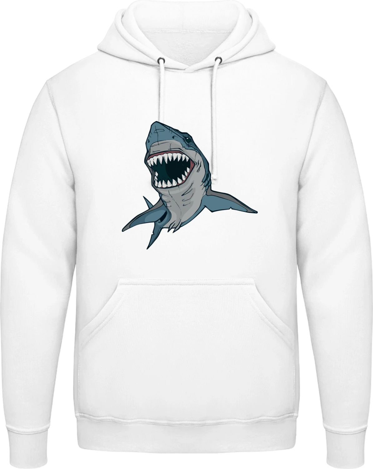 Shark Attacks - Arctic white AWDis man hoodie - Front