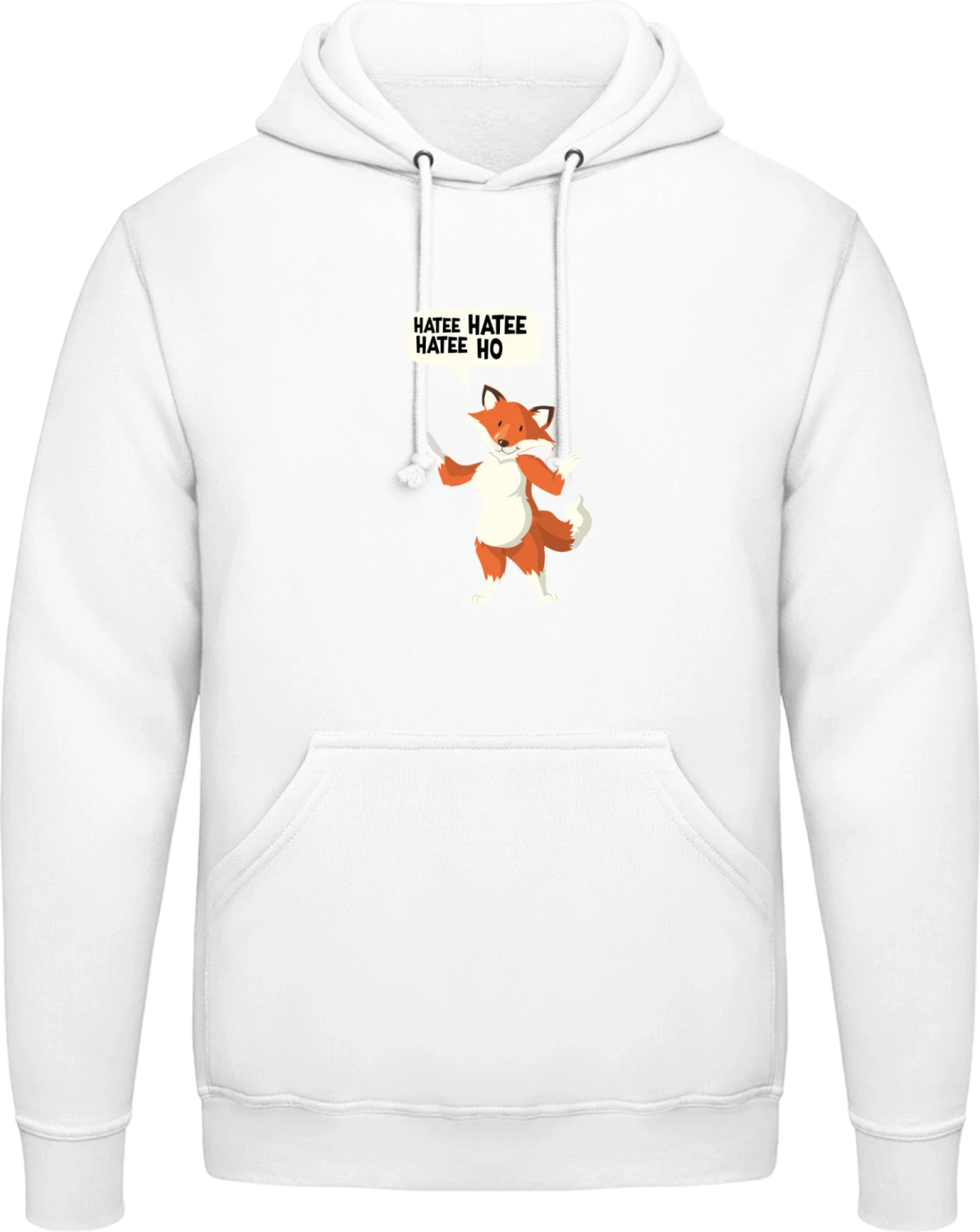 Hatee Hatee Hatee Ho Song Fox - Arctic white AWDis man hoodie - Front