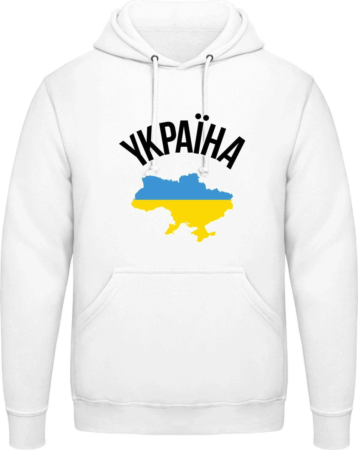 Ukraine - Arctic white AWDis man hoodie - Front