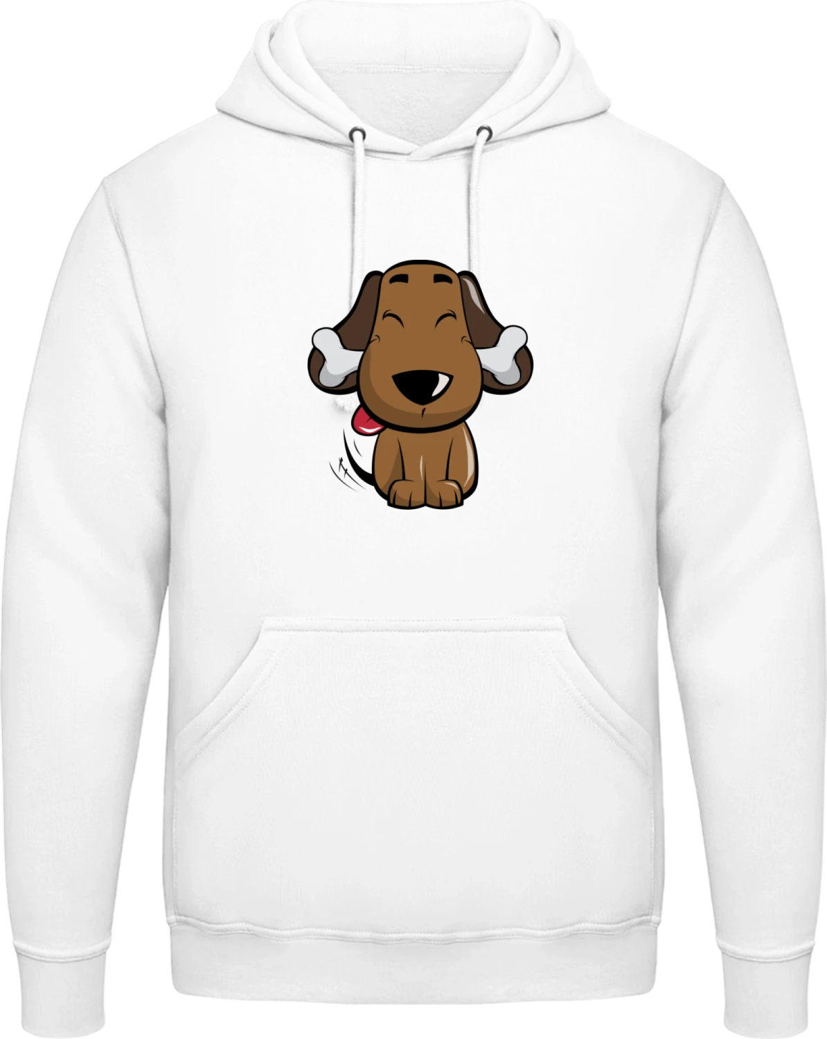 Doggy With Bone - Arctic white AWDis man hoodie - Front