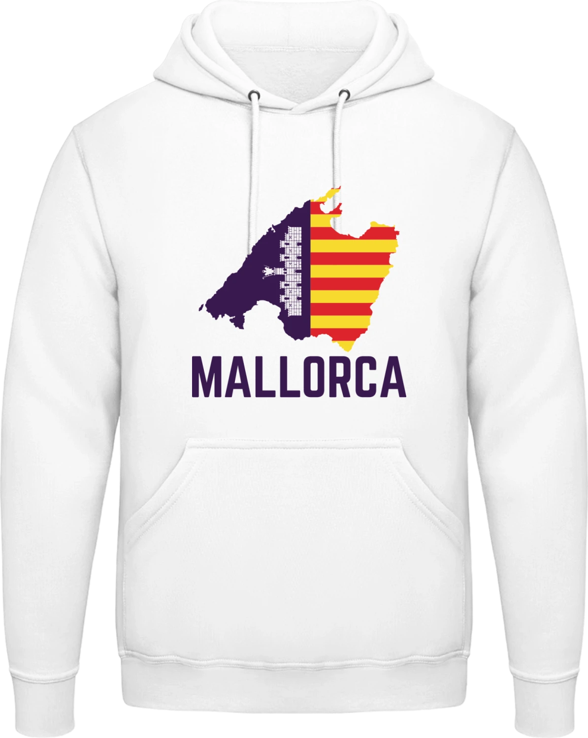 Mallorca Map - Arctic white AWDis man hoodie - Front