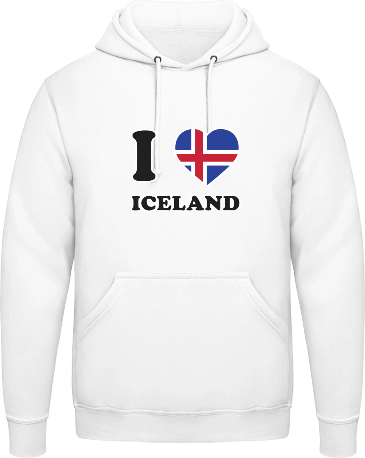 I Love Iceland Fan - Arctic white AWDis man hoodie - Front