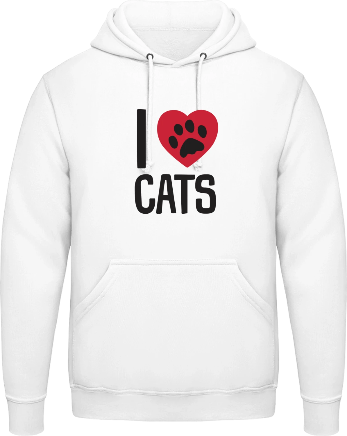 I Love Cats Paw - Arctic white AWDis man hoodie - Front