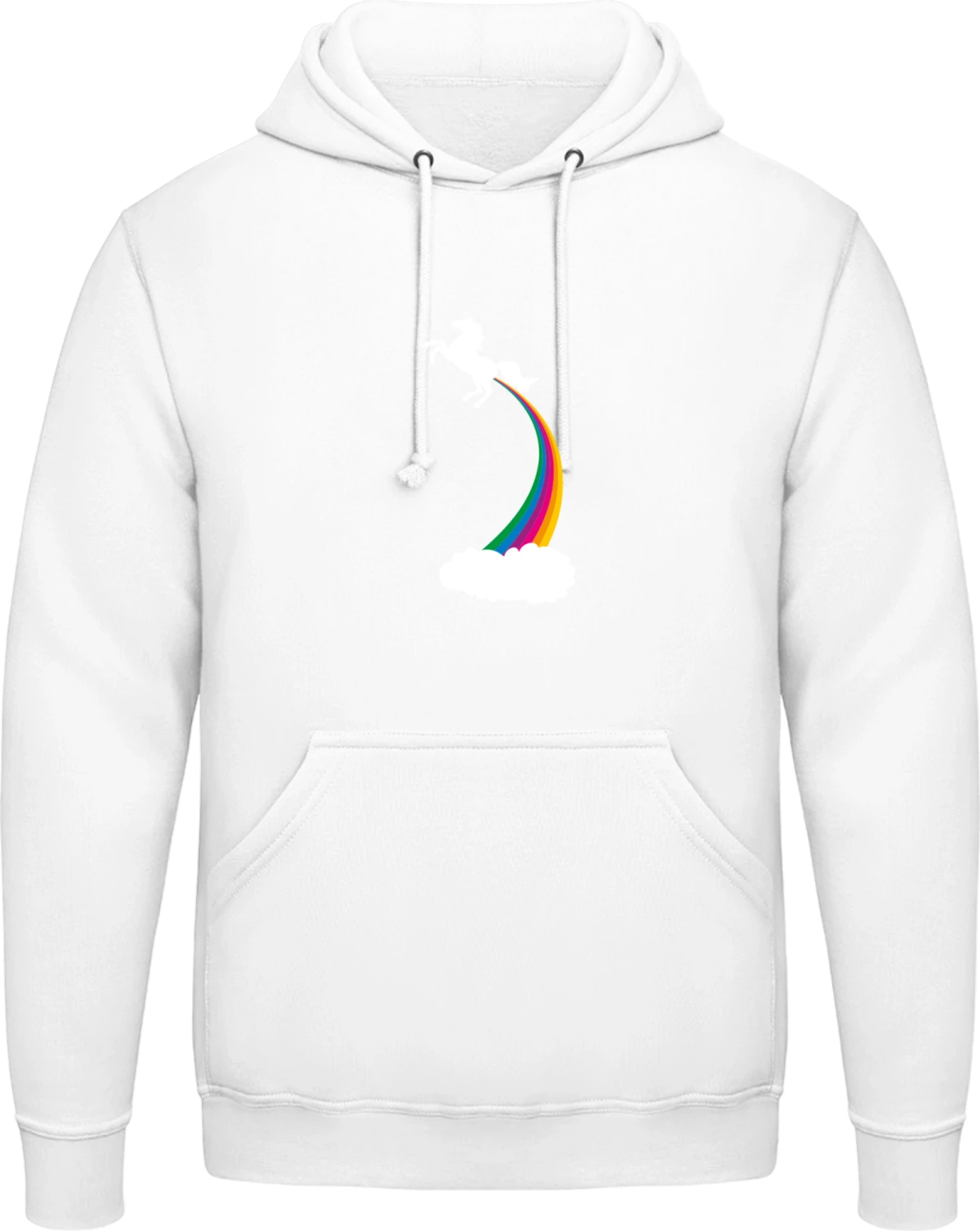 White Unicorn Rainbow - Arctic white AWDis man hoodie - Front