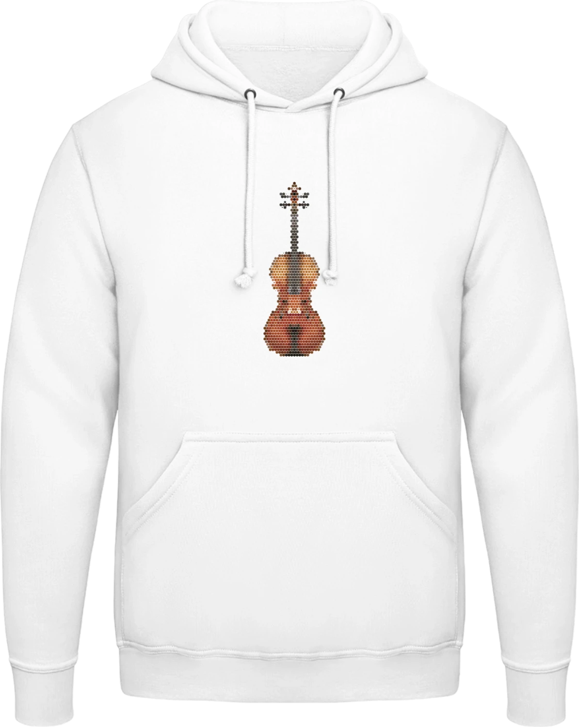 Stylish Pixel Violin - Arctic white AWDis man hoodie - Front