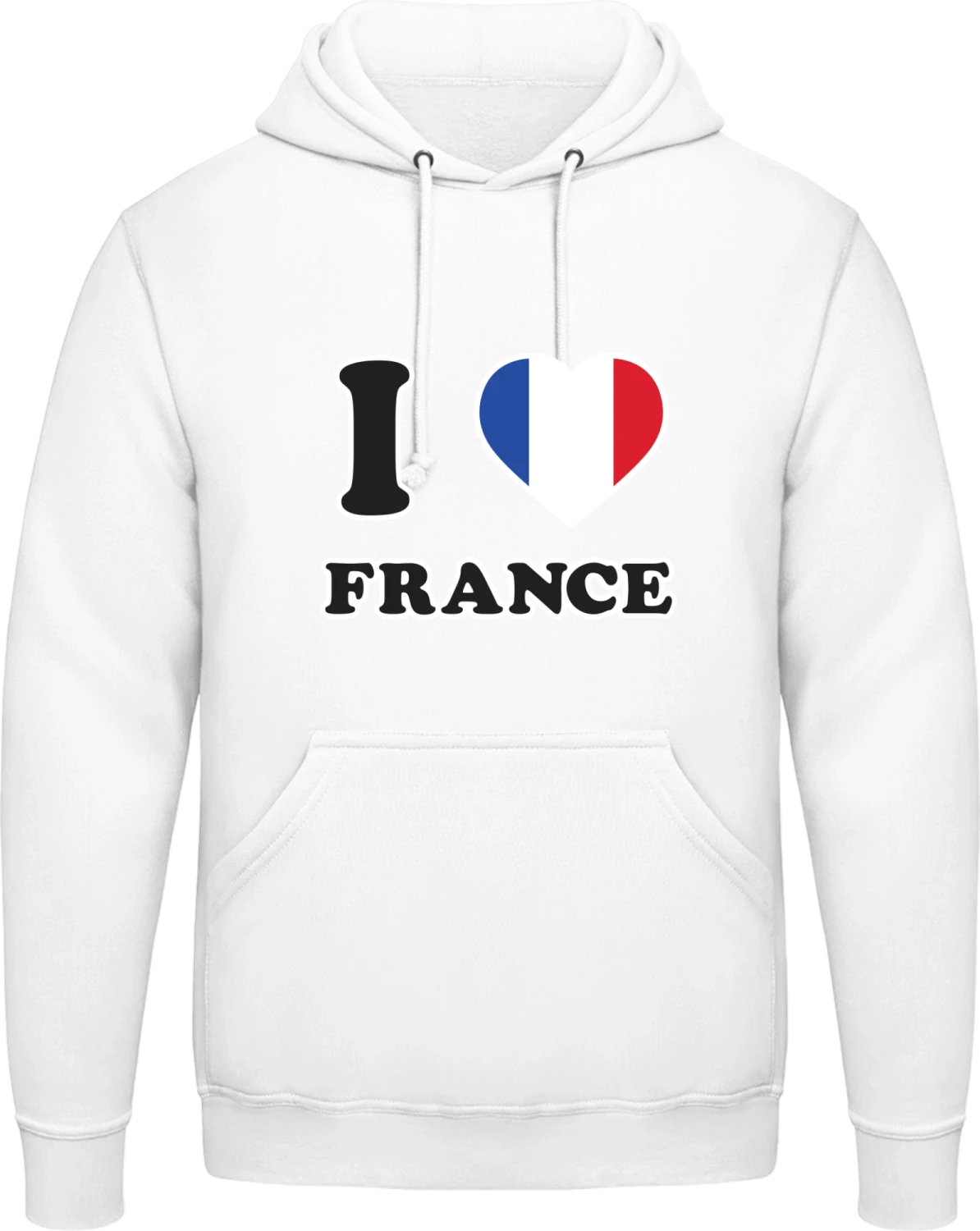 I Love France Fan - Arctic white AWDis man hoodie - Front