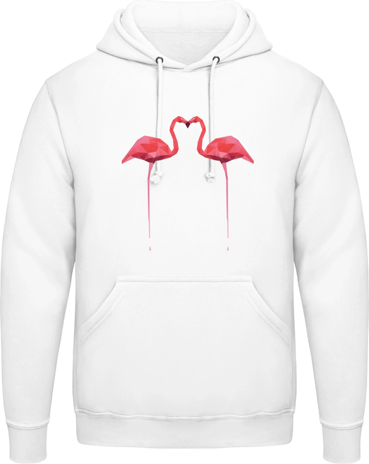 Flamingos In Love - Arctic white AWDis man hoodie - Front