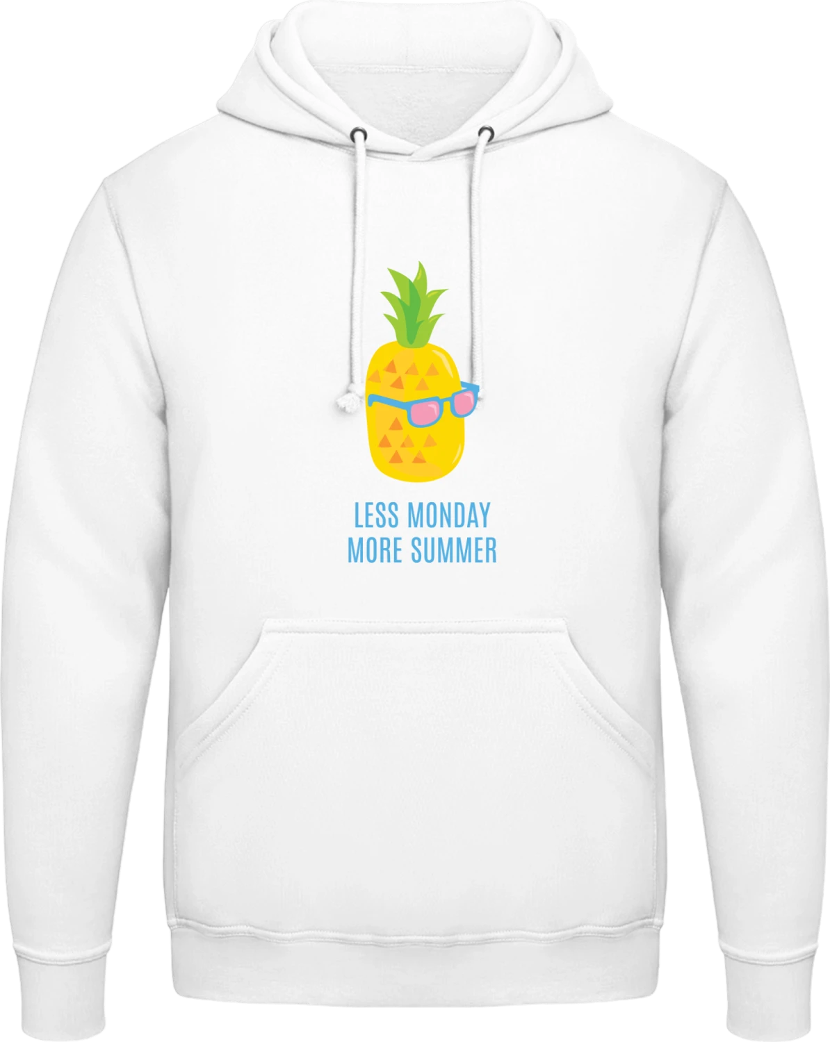 Less Monday More Summer Pineapple - Arctic white AWDis man hoodie - Front