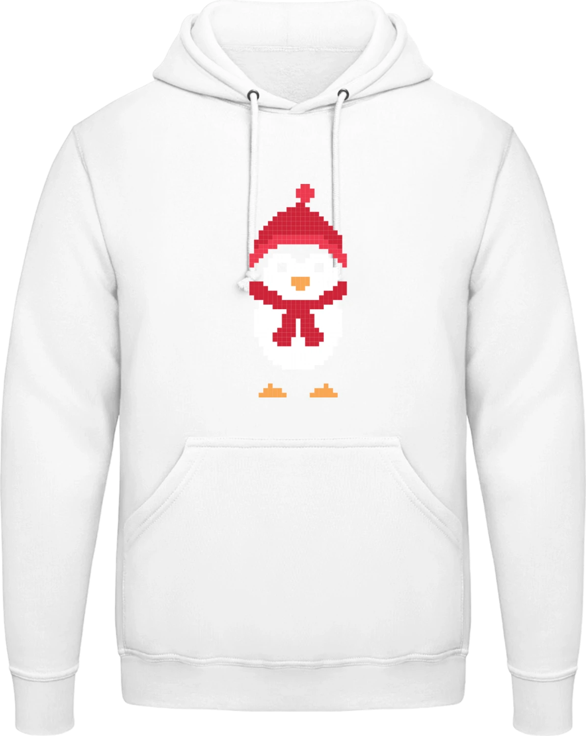 Winter Pixel Penguin - Arctic white AWDis man hoodie - Front